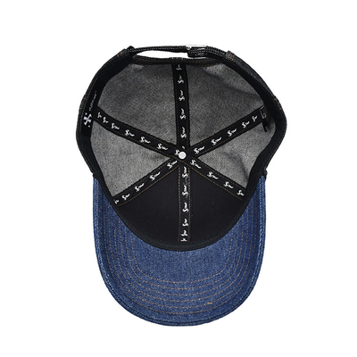 Profil Constructed ricamato cappello da baseball colore personalizzato denim sweatband