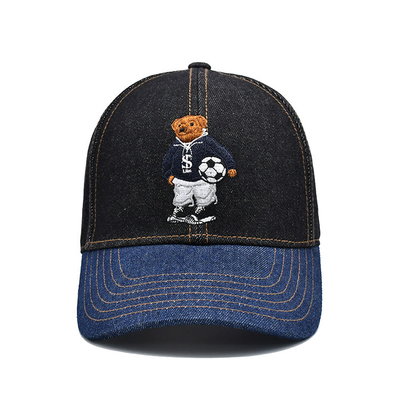 Profil Constructed ricamato cappello da baseball colore personalizzato denim sweatband