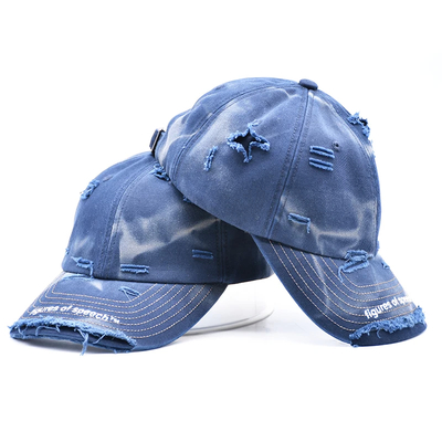 Cappelli da baseball ricamati su misura con bordo curvo regolabile di cotone non strutturato