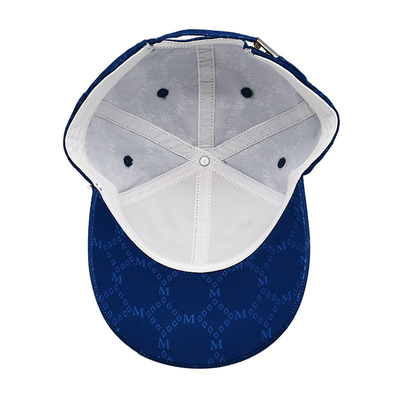 Cappelli Jacquard personalizzati con visore curvo e cintura regolabile con occhiali ricamati corrispondenti al colore del tessuto