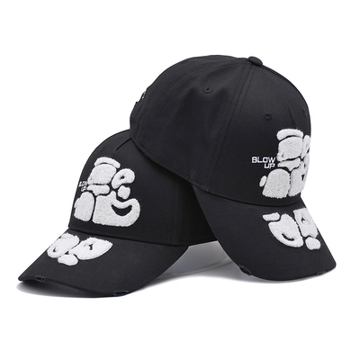 Cappello da baseball ricamato con asciugamano con bordo curvo e fibbia di metallo personalizzata