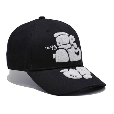 Cappello da baseball ricamato con asciugamano con bordo curvo e fibbia di metallo personalizzata