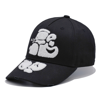 Cappello da baseball ricamato con asciugamano con bordo curvo e fibbia di metallo personalizzata