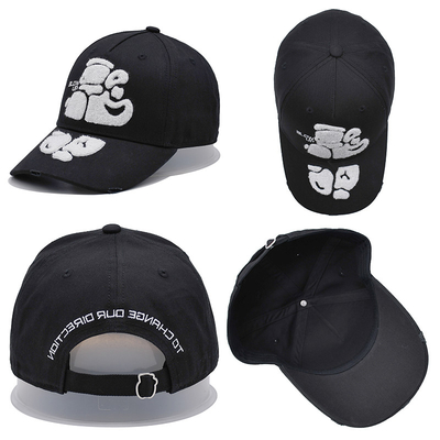Cappello da baseball ricamato con asciugamano con bordo curvo e fibbia di metallo personalizzata