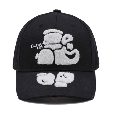 Cappello da baseball ricamato con asciugamano con bordo curvo e fibbia di metallo personalizzata