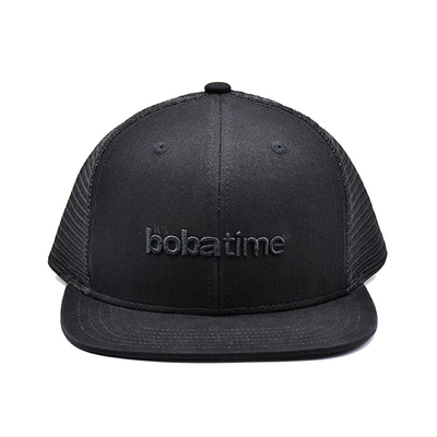 Cappuccio da camion unisex di cotone traspirante a 6 pannelli con logo ricamato ed etichetta tessuta