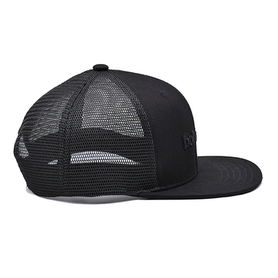 Cappuccio da camion unisex di cotone traspirante a 6 pannelli con logo ricamato ed etichetta tessuta