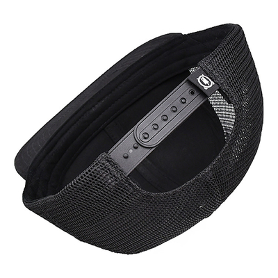 Cappuccio da camion unisex di cotone traspirante a 6 pannelli con logo ricamato ed etichetta tessuta