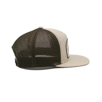 Cappuccio da camion di cotone unisex con visiera piatta e cerotto tessuto Snapback con contorno ricamato