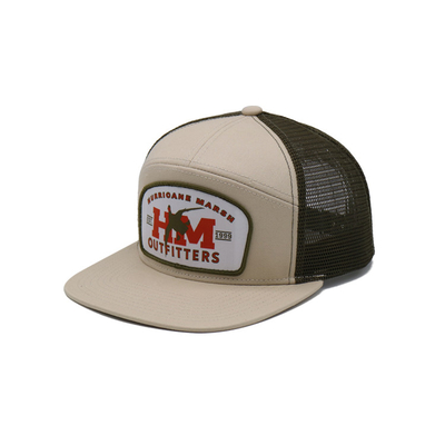 Cappuccio da camion di cotone unisex con visiera piatta e cerotto tessuto Snapback con contorno ricamato