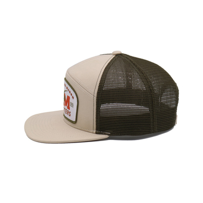 Cappuccio da camion di cotone unisex con visiera piatta e cerotto tessuto Snapback con contorno ricamato