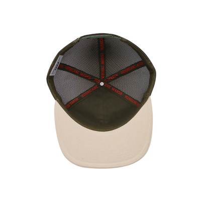 Cappuccio da camion di cotone unisex con visiera piatta e cerotto tessuto Snapback con contorno ricamato