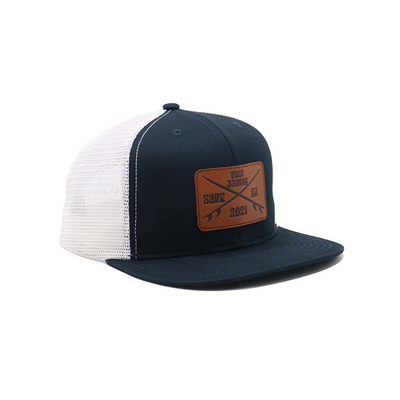 Occhiali ricamati personalizzati 6 pannello Trucker Cap con visore pre curvo