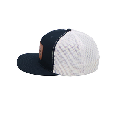 Occhiali ricamati personalizzati 6 pannello Trucker Cap con visore pre curvo
