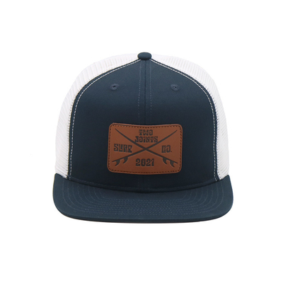 Occhiali ricamati personalizzati 6 pannello Trucker Cap con visore pre curvo