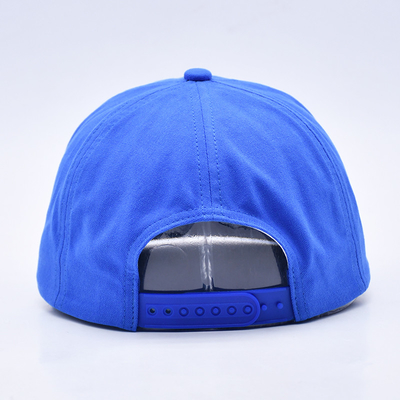 Cappelli snapback stampati su misura di alta qualità blu non strutturati 5 pannelli a bordo piatto per uomo