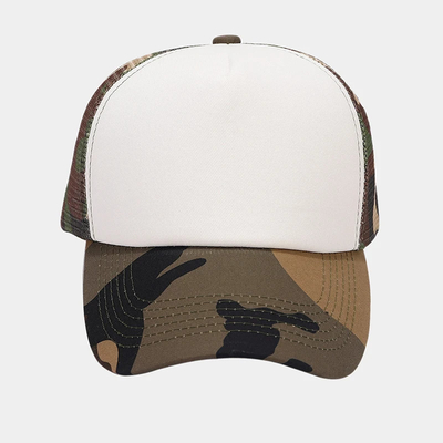 Cappuccio da camion a maglia a 5 pannelli, unisex, bianco, semplice