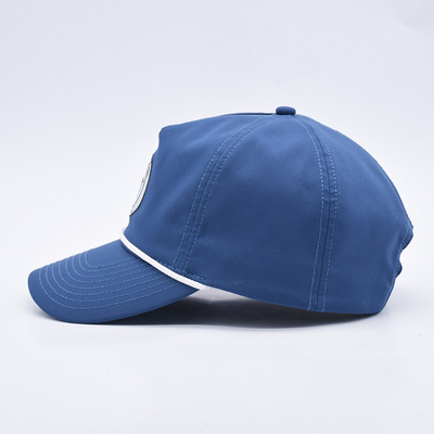 Ingrosso Blue Rope Baseball Cap Custom Strutturato Ricamo Logo 5 Pannello Cappelli da Golf Gorras