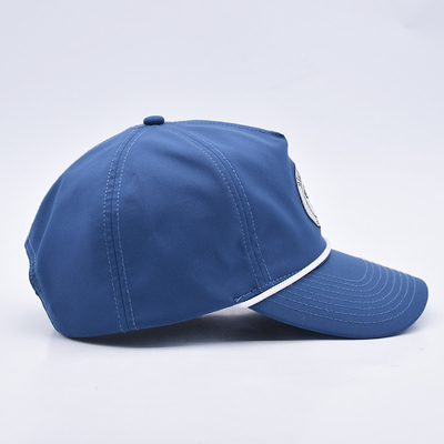Ingrosso Blue Rope Baseball Cap Custom Strutturato Ricamo Logo 5 Pannello Cappelli da Golf Gorras