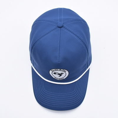 Ingrosso Blue Rope Baseball Cap Custom Strutturato Ricamo Logo 5 Pannello Cappelli da Golf Gorras