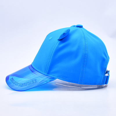 Fabbrica di cappelli OEM Ingrosso di alta qualità 5 pannelli Bambini Cappuccio da baseball Custom trasparente Pvc bordo Bambini cappelli da baseball