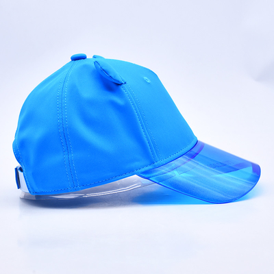 Fabbrica di cappelli OEM Ingrosso di alta qualità 5 pannelli Bambini Cappuccio da baseball Custom trasparente Pvc bordo Bambini cappelli da baseball