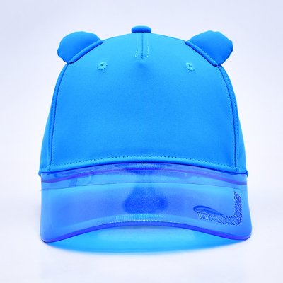Fabbrica di cappelli OEM Ingrosso di alta qualità 5 pannelli Bambini Cappuccio da baseball Custom trasparente Pvc bordo Bambini cappelli da baseball