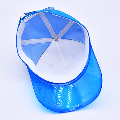 Fabbrica di cappelli OEM Ingrosso di alta qualità 5 pannelli Bambini Cappuccio da baseball Custom trasparente Pvc bordo Bambini cappelli da baseball