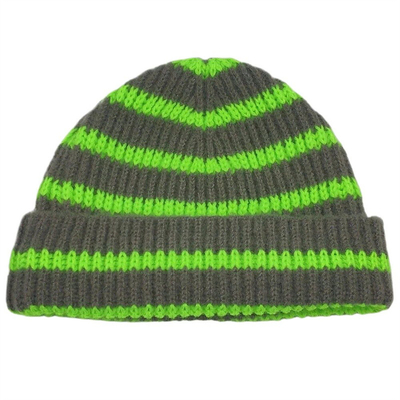 Bambini cappello a righe a maglia corto cappelli invernali per ragazzi ragazze cappello caldo a polsini
