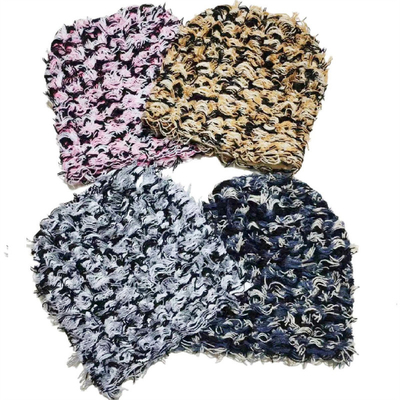 2024 Nuovo Hip Hop Balaclava Cappucci a maglia in difficoltà Maschera Donna Camouflage Esterno Vello Fuzzy Ski Balaclava Beanie Donne Uomini Cappello