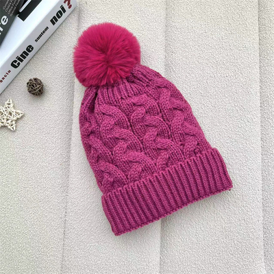 Stampa su misura Cappucci Invernali Caldi Cappuccio da Pescatore Cappella a Righe in Maglia di Cotone Pom Pom