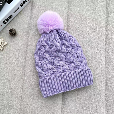 Stampa su misura Cappucci Invernali Caldi Cappuccio da Pescatore Cappella a Righe in Maglia di Cotone Pom Pom