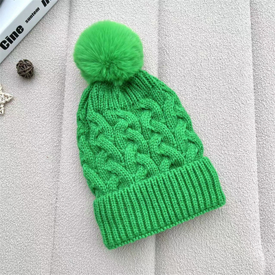 Stampa su misura Cappucci Invernali Caldi Cappuccio da Pescatore Cappella a Righe in Maglia di Cotone Pom Pom
