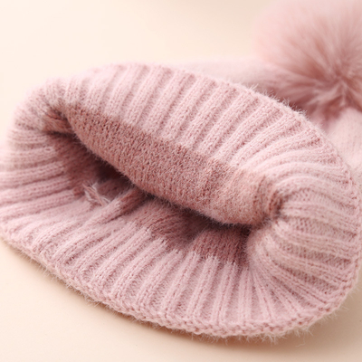 2024 Nuovo Autunno Inverno Cappelli a Maglia Bambini Ragazze Acrilico Bilayer Caldo Bambino Pallone Cute Cuore Cappello Neonato
