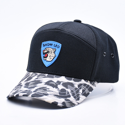 Produttore all'ingrosso di cappelli da baseball con patch di gomma con logo personalizzato ricamato a 7 pannelli
