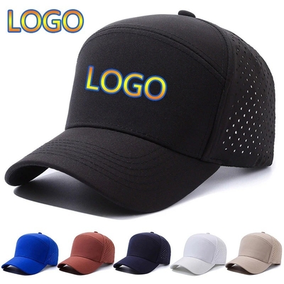Logo personalizzato Laser Cut Hole Baseball Cap Perforato Cappuccio Sportivo Impermeabile