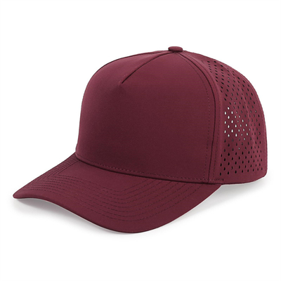 Al dettaglio 5 pannelli Blue Baseball Cap Custom Laser Cut Hole Gorras Golf Waterproof Polyester Sports Hat