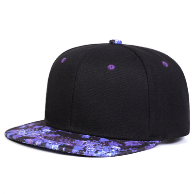 Stellato di alta qualità Stampatura del cielo Snapback Cappello Logo personalizzato Disegno Flat Bill Cappelli 6 pannelli Snapback Cap
