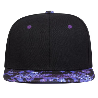 Stellato di alta qualità Stampatura del cielo Snapback Cappello Logo personalizzato Disegno Flat Bill Cappelli 6 pannelli Snapback Cap