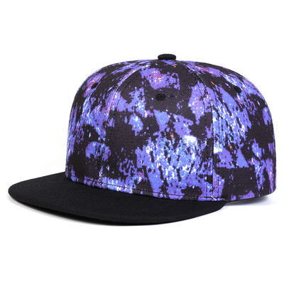 Stellato di alta qualità Stampatura del cielo Snapback Cappello Logo personalizzato Disegno Flat Bill Cappelli 6 pannelli Snapback Cap