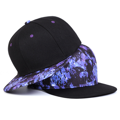 Stellato di alta qualità Stampatura del cielo Snapback Cappello Logo personalizzato Disegno Flat Bill Cappelli 6 pannelli Snapback Cap
