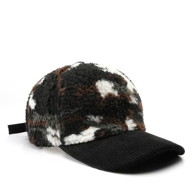 Autunno Inverno Uomini E Donne Caldo Spesso Camuffamento Corduroy Baseball Cap Custom Adulto Inverno Lana Moda Baseball Caps Caps