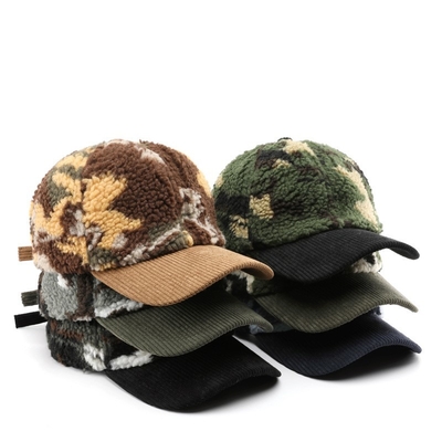 Autunno Inverno Uomini E Donne Caldo Spesso Camuffamento Corduroy Baseball Cap Custom Adulto Inverno Lana Moda Baseball Caps Caps