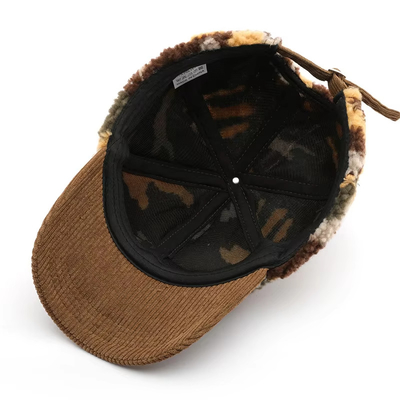 Autunno Inverno Uomini E Donne Caldo Spesso Camuffamento Corduroy Baseball Cap Custom Adulto Inverno Lana Moda Baseball Caps Caps