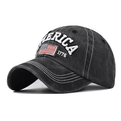 Cap Manufacturer Wholesale 6 Panel Baseball Caps Custom 3d American Embroidery Logo Cappucci di cotone lavati da papà