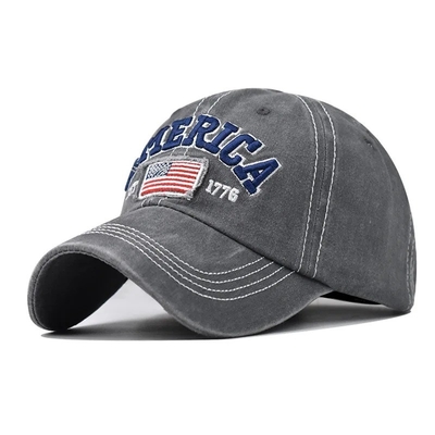 Cap Manufacturer Wholesale 6 Panel Baseball Caps Custom 3d American Embroidery Logo Cappucci di cotone lavati da papà