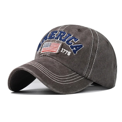 Cap Manufacturer Wholesale 6 Panel Baseball Caps Custom 3d American Embroidery Logo Cappucci di cotone lavati da papà