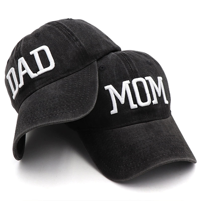 Lettera ricamata a due toni da lavaggio da papà a mamma a maglia cappello da camionista all'ingrosso retro cappello da camionista