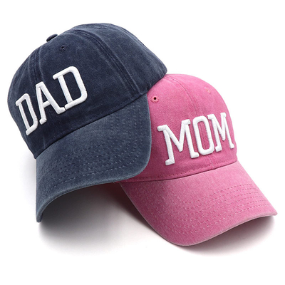 Lettera ricamata a due toni da lavaggio da papà a mamma a maglia cappello da camionista all'ingrosso retro cappello da camionista