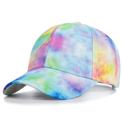 Custom Fashion Hip Hop 6 Panel Tie Dye Baseball Cap Cap High Crown Irregular Print Baseball Cap